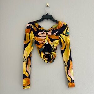 AFRM Whitney Mesh Long Sleeve Twist Front Top